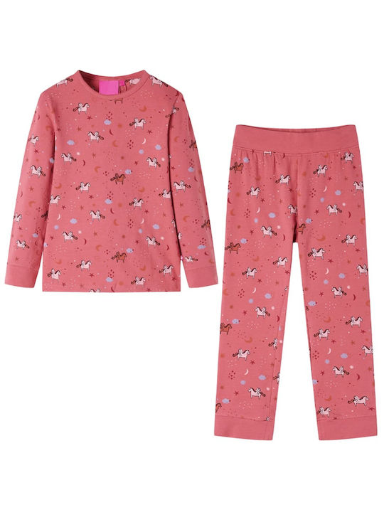 vidaXL Kids Pyjamas Cotton ΡΟΖ