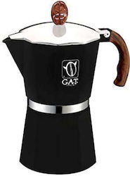 GAT Moka Pot Cafetieră Pentru Plită 48 Căni Neagră