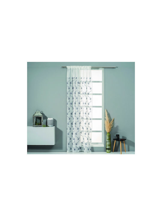 Easy Home Κουρτίνα με Τρέσα Mensa Λευκή 140x270εκ.