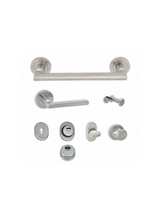 Best Design Handgriff Vordertür Rechts 270mm mit Rosette Nickel Matt
