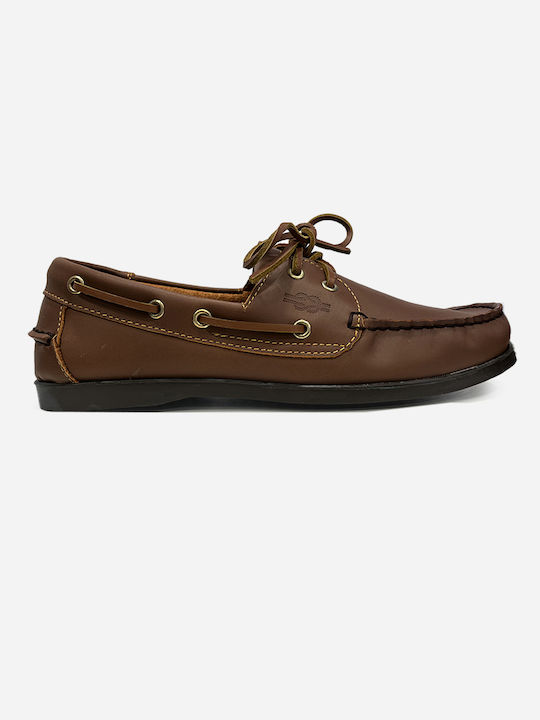 Chicago Δερμάτινα Ανδρικά Boat Shoes σε Ταμπά Χρώμα