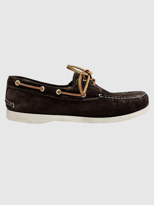 Chicago Suede Ανδρικά Boat Shoes σε Καφέ Χρώμα