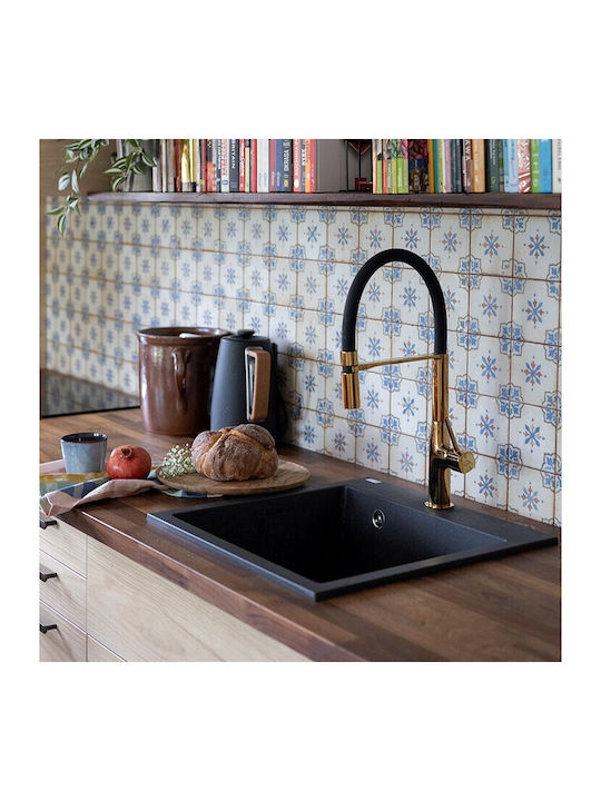 Laveo Drop-In Chiuvetă din Granit Sintetic L49xW49cm Negru