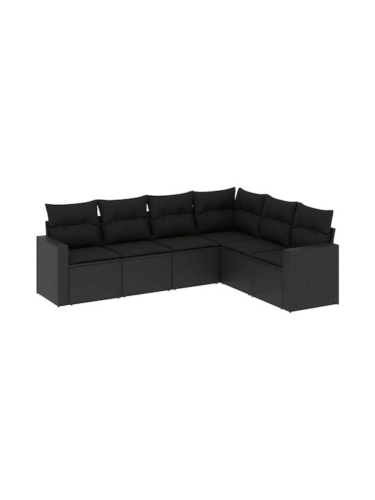 Corner Outdoor Sofa Rattan with Cushions 55x55x...