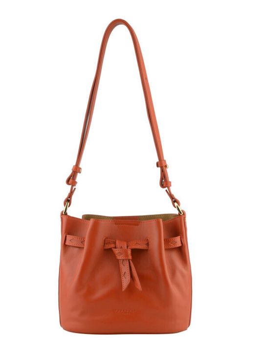 Maison Pourchet Leder Damen Beutel Crossbody Orange