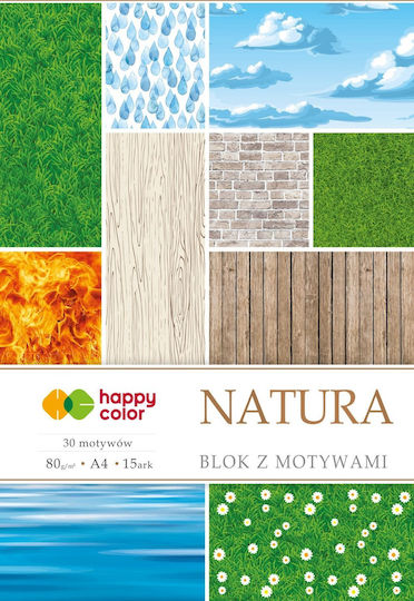 Happy Color Χαρτόνι A4 σε Μπλοκ 15 Φύλλων