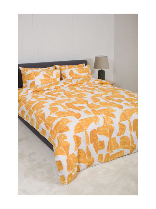 Viokarpet Bettbezug-Set Baumwolle Einzelbett mit Kissenbezug 165x245 Home Nordic 855 Gold
