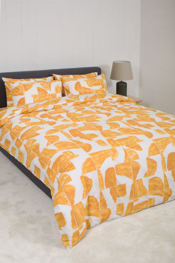 Viokarpet Duvet Cover Set Cotton Single with Pillowcase 165x245 Home Nordic 855 Gold