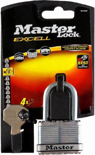 Master Lock Excell Ατσάλινο Λουκέτο Μακρύλαιμο με Κλειδί 45mm