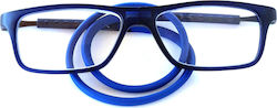 Lesebrille +2.50 mit Magnet in Blau Farbe 5050