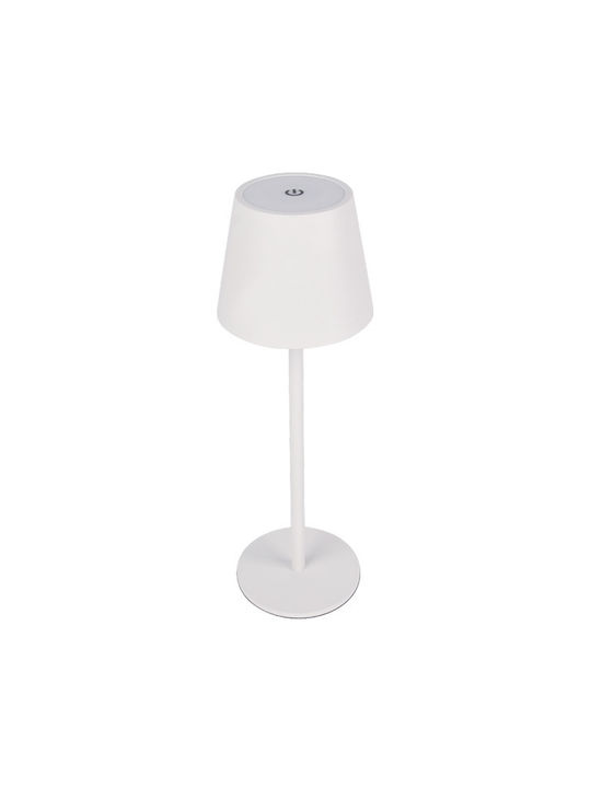 Elmark Metall Tischlampe LED mit Weiß Schirm un...