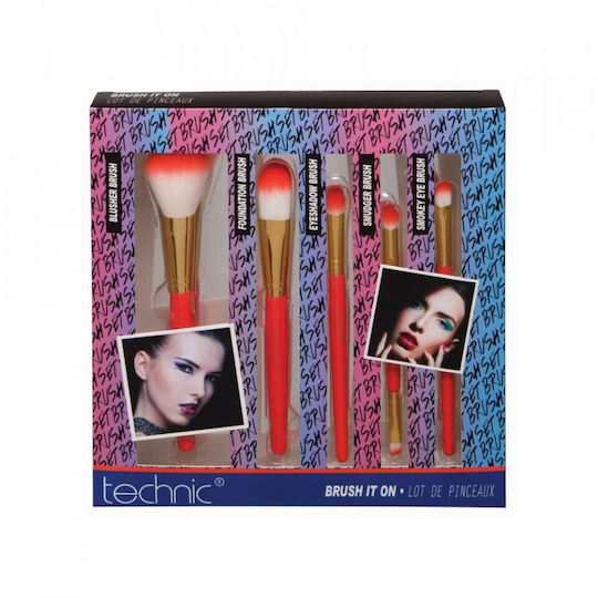 Technic Professional Set with Makeup Brushes made of Synthetic Hair 5pcs