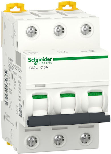 Schneider Electric Automatic Circuit Breaker 3A Triple-pole AC A9F94303