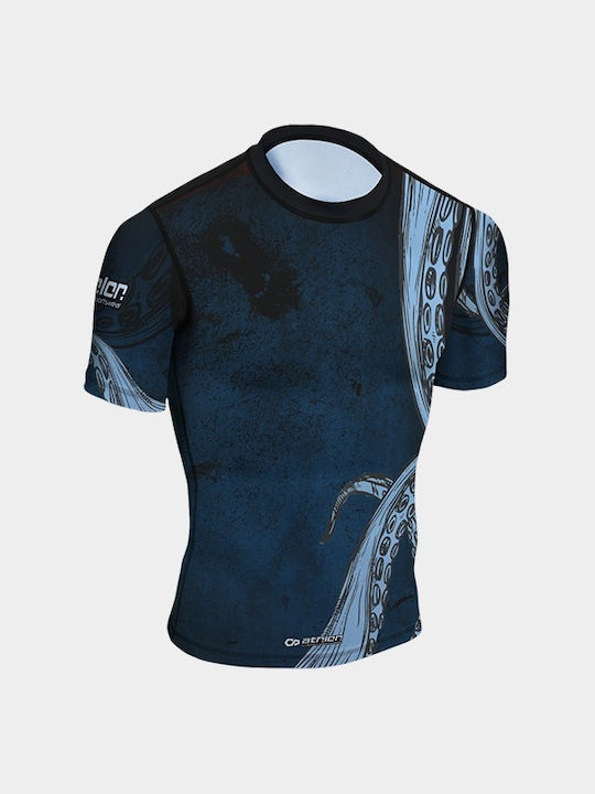 Athlon Herren Kurzärmlig T-Shirt 100-1836 für Jiu-Jitsu Blau