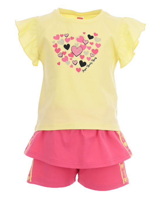 Joyce Kids Set with Shorts Summer 2pcs Yellow-fox