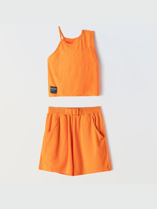 Εβίτα Kids Set with Shorts Summer 2pcs PORTOOKALI