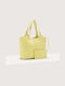 Coccinelle Leather Women's Bag Tote Handheld Yellow