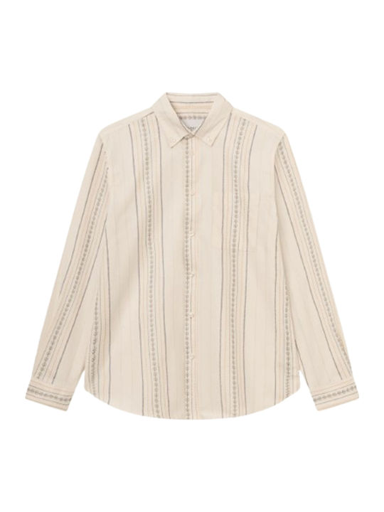 Cu mânecă lungă Bumbac Cămașă Light Ivory