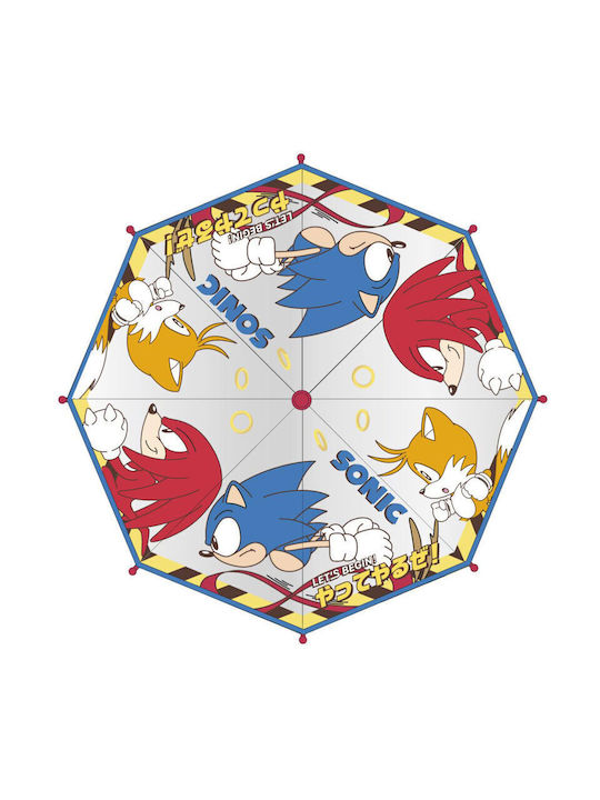 Sonic Kinder Regenschirm Gebogener Handgriff Bunt mit Durchmesser 45cm.