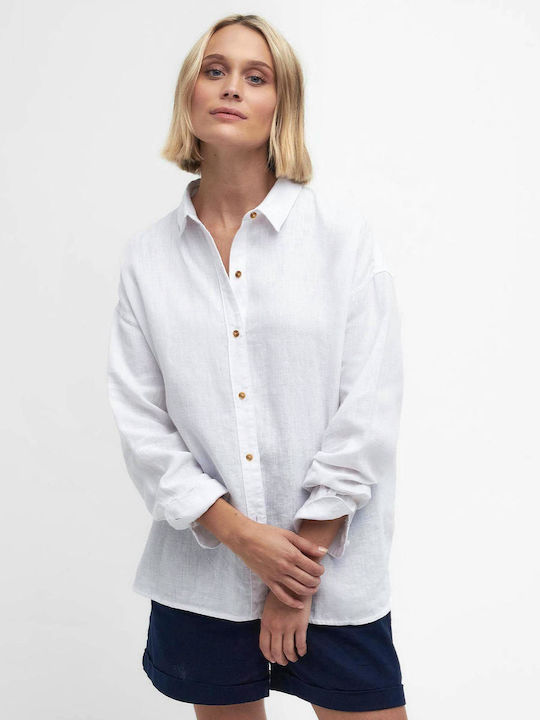 Barbour Women's Linen Long Sleeve Shirt White