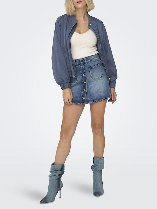 Kurz Damen Bomberjacke Blue