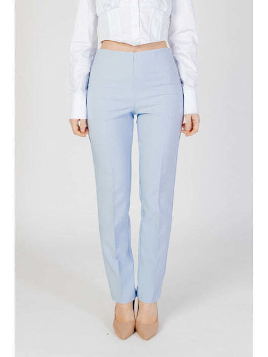 Sandro Ferrone Women's Fabric Trousers Light Blue