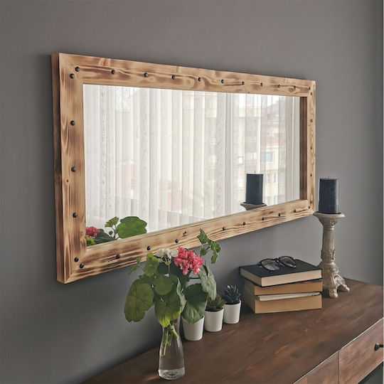 Aberto Design Wall Mirror with White Wooden Frame 110x50cm 1pcs
