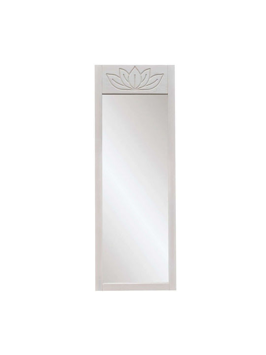 Aberto Design Καθρέπτης με Λευκό Ξύλινο Πλαίσιο 155x55cm