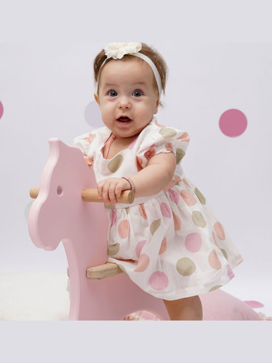 ボトムス son&daughter Energiers Children's Dress Polka Dot Embrame - Pink 14