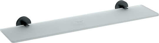 Bemeta Επιτοίχια Ραφιέρα Μπάνιου Γυάλινη 60x5.5x13cm Μαύρη