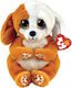 TY Plush Puppy Beannie Bellies Ruggles - Brown-White 15 cm