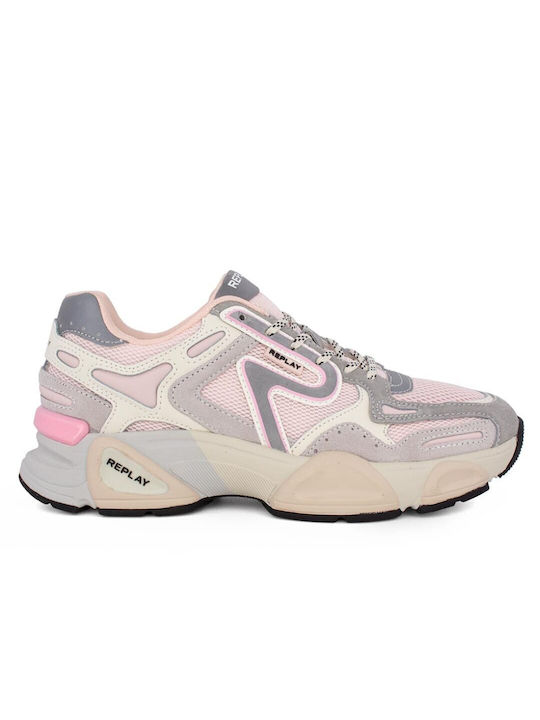 Replay Γυναικεία Sneakers Grey / Pink