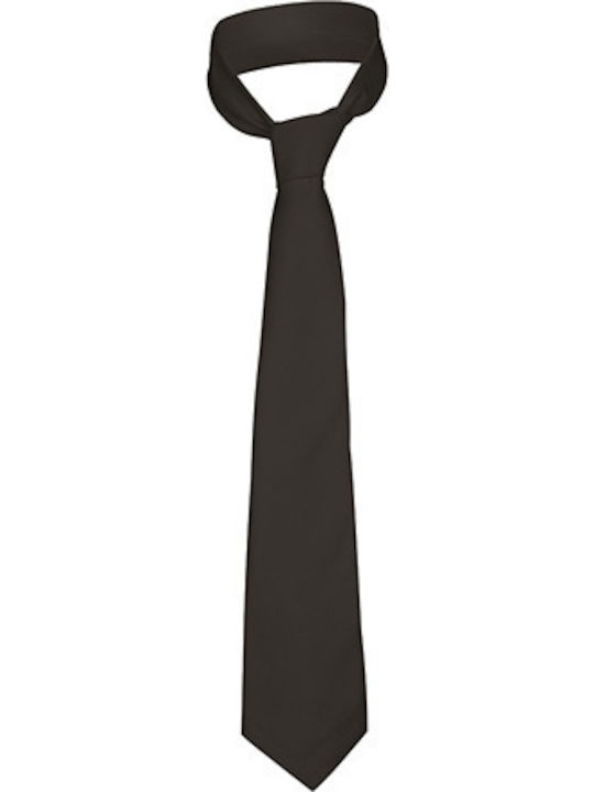 Valento Ανδρική Γραβάτα Συνθετική Μονόχρωμη σε Μαύρο Χρώμα