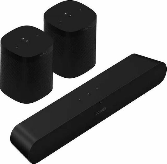 Sonos Σετ Ηχείων Home Cinema 5.0 37208-9 + 37100-1 Ray & 2x One SL Black