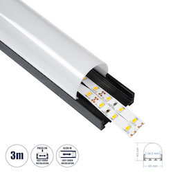 GloboStar Agățat Profil de aluminiu pentru banda LED cu Opal Capac 300cm