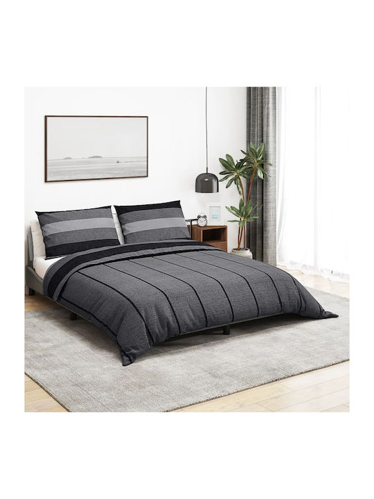 vidaXL Комплект Плик за Завивка Памучен Кинг Сайз с 2 Калъфки 260x220 Dark Grey