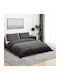vidaXL Комплект Плик за Завивка Памучен Двоен с 2 Калъфки 200x200 Dark Grey