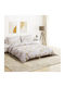 vidaXL Комплект Плик за Завивка Памучен Кинг Сайз с 2 Калъфки 260x240 White and Brown