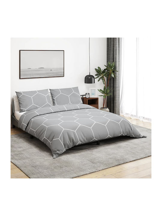 vidaXL Set Cotton Duvet Cover 140x200cm Single ...