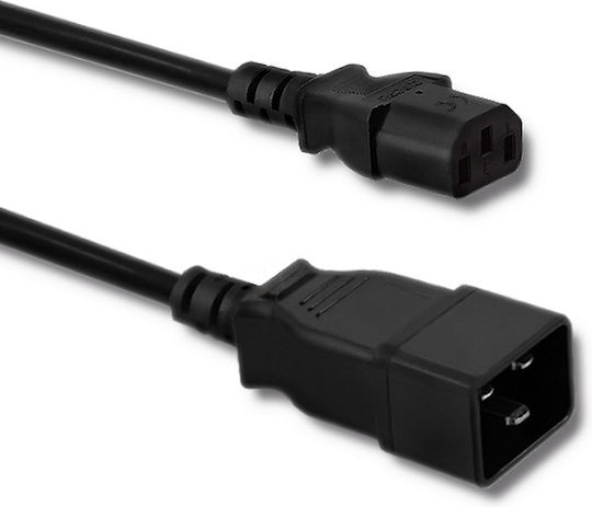 Qoltec IEC C13 - IEC C20 Cable 12m Μαύρο 53991