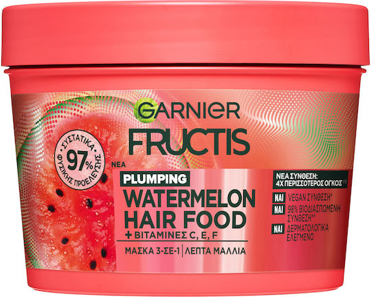 Garnier Fructis Plumping Watermelon Hair Food Hair Mask for Strengthening 400ml