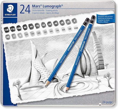 Staedtler Mars Lumograph Set de 24 Creioane