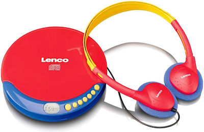 Lenco Portable Radio-CD Player CD-021KIDS Equipped with CD Red