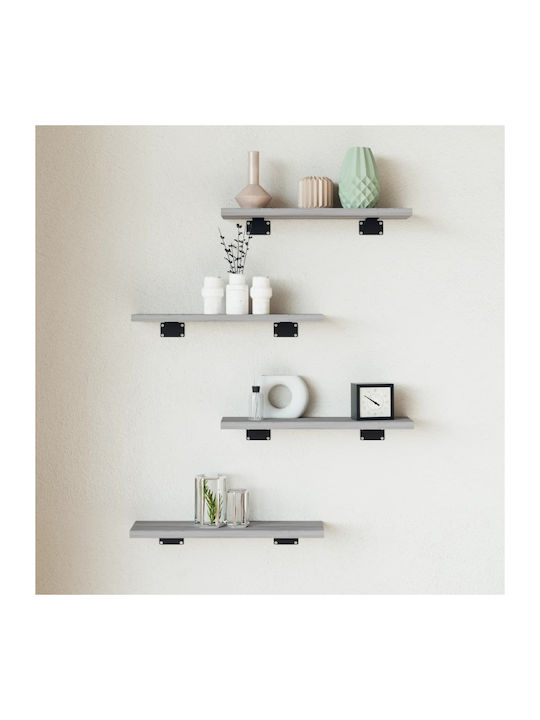 Shelves Wall Grey Sonoma 4pcs 40x10x1.5cm