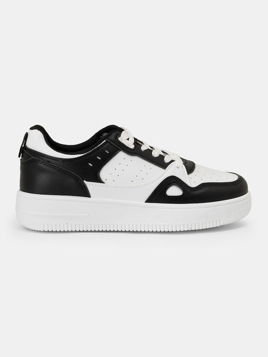 Bozikis Damen Flatforms Sneakers White Black