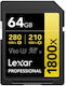 Lexar Professional 1800x SDXC 64GB Clasa 10 U3 V60 UHS-II