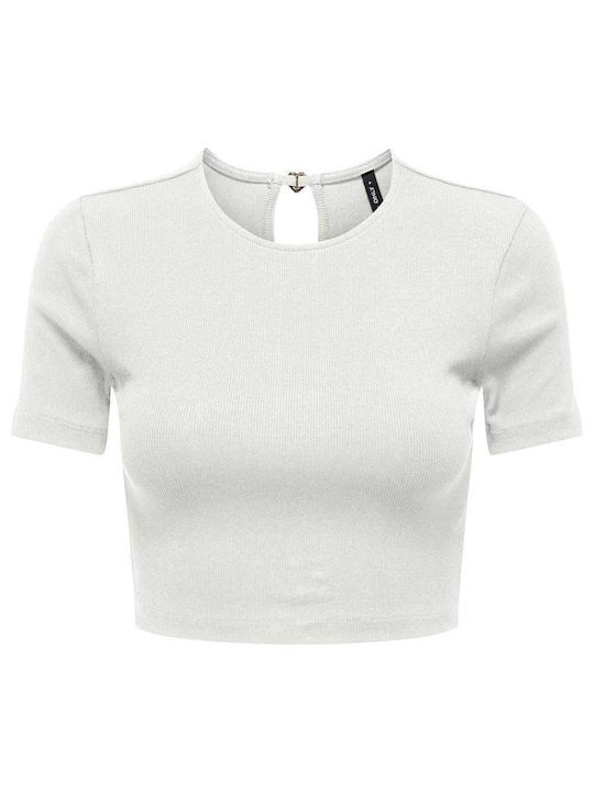 Only Women's Summer Crop Top Cotton Short Sleev...