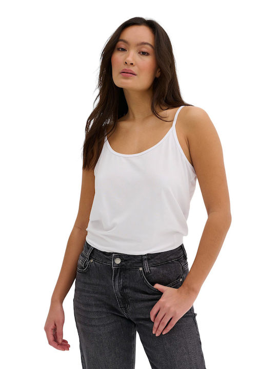 My Essential Wardrobe Γυναικεία Καλοκαιρινή Μπλούζα με Τιράντες Λευκό