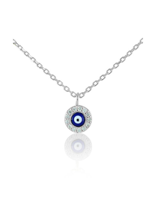 Bijou Box Necklace Eye from Silver with Zircon