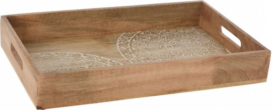 Excellent Houseware Lemnos Dreptunghiular Tavă de Servire cu Mânere în Culoare Maro 45.5x29.5x7cm 1buc